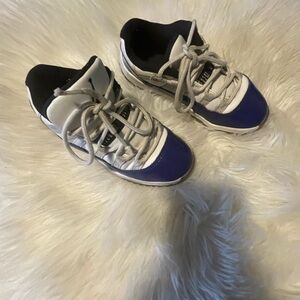 Jordan White and Blue Sneakers Classic Athletic Design